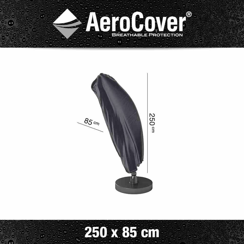 AeroCover 7972 Atmungsaktive Schutzhülle für Ampelschirme H250x85 cm, Ø 3, 5m für Schirme mit gebogenem Standrohr