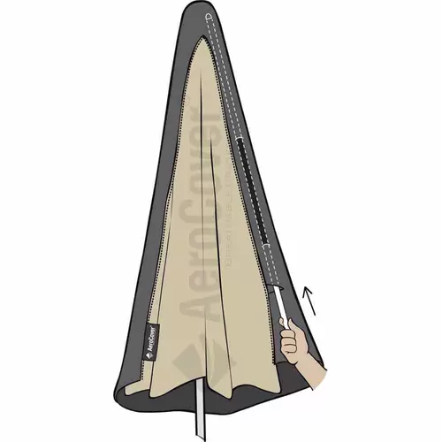 AeroCover 7972 Atmungsaktive Schutzhülle für Ampelschirme H250x85 cm, Ø 3, 5m für Schirme mit gebogenem Standrohr AeroCover 7972 Atmungsaktive Schutzhülle für Ampelschirme H250x85 cm, Ø 3, 5m für Schirme mit gebogenem Standrohr
