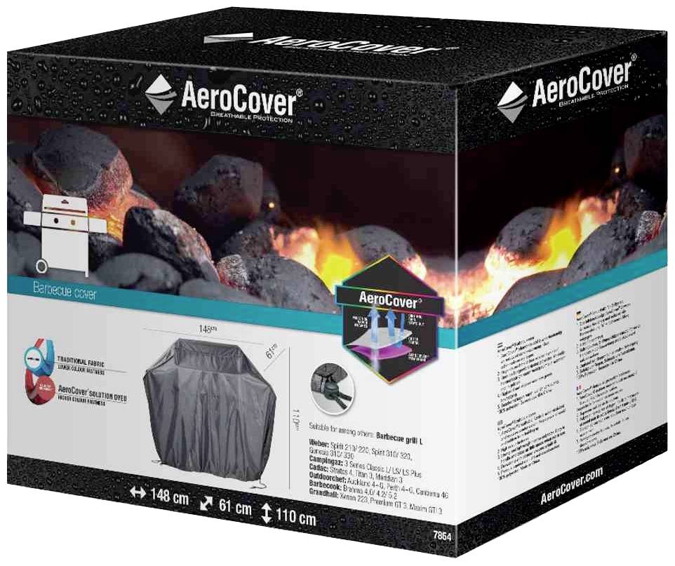 AeroCover 7854 Atmungsaktive Schutzhülle für Grillgeräte 148x61xH110cm für Gasgrillgeräte, Größe L