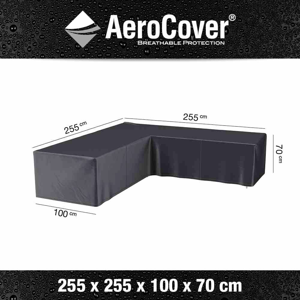 AeroCover 7941 Atmungsaktive Schutzhülle für L-förmige Lounge-Sets 255x255x100xH70cm