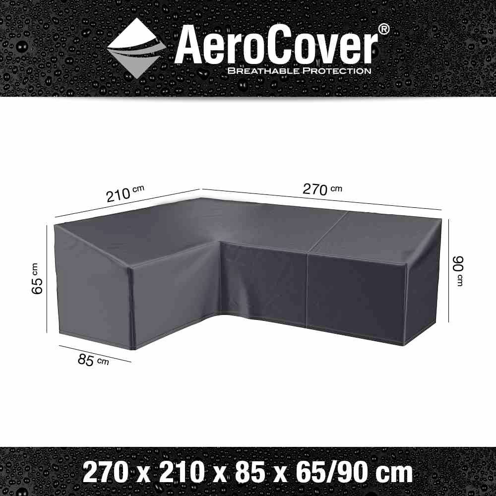 AeroCover 7990 Atmungsaktive Schutzhülle für L-förmige Lounge-Sets 270x210x85xH65/90cm sitzende linke Seite 270cm