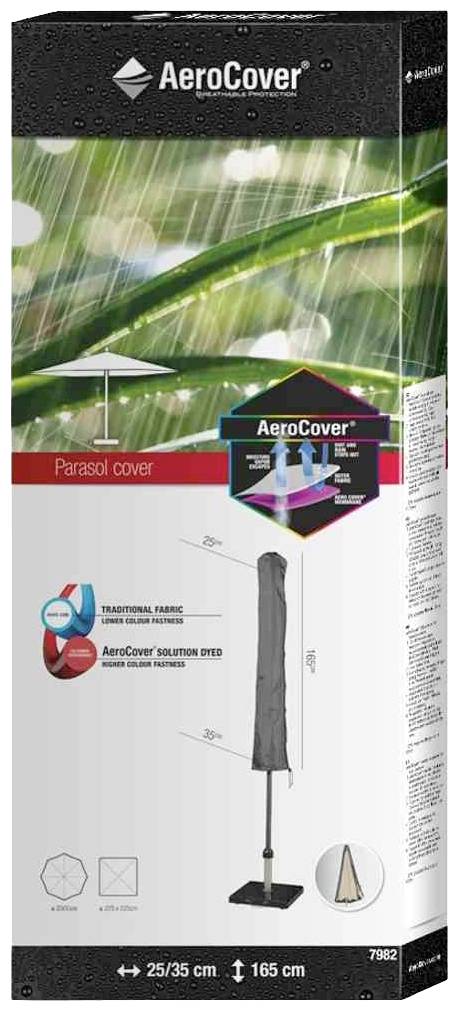 AeroCover 7982 Atmungsaktive Schutzhülle für Mittelstockschirme H165xB25/35cm für Schirme bis Ø 3 Meter, oder 2,25x2,25 Meter