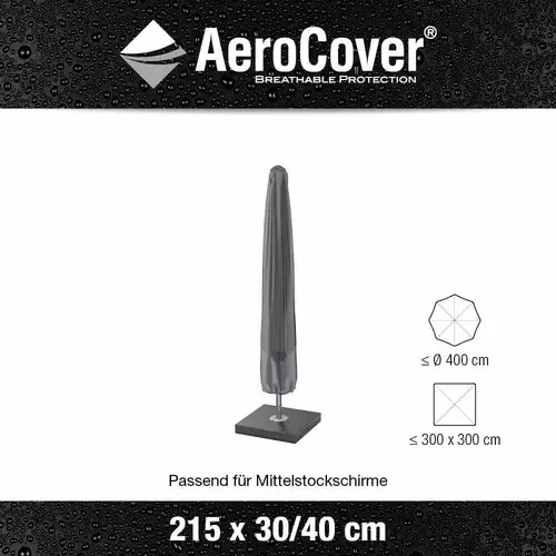 AeroCover 7984 Atmungsaktive Schutzhülle für Mittelstockschirme H215xB30/40cm für Schirme bis Ø 4 Meter AeroCover 7984 Atmungsaktive Schutzhülle für Mittelstockschirme H215xB30/40cm für Schirme bis Ø 4 Meter