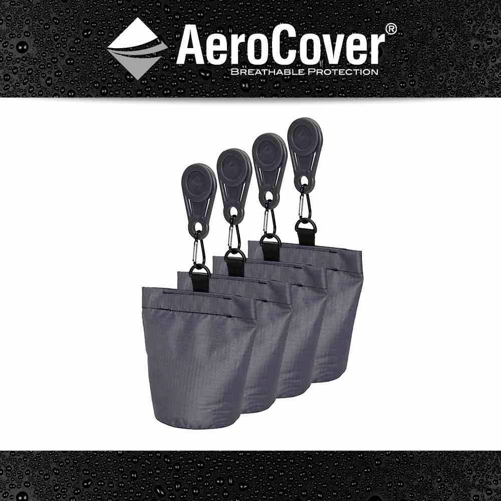 AeroCover 7812 4 Sandsäcke für Schutzhüllen, zur Vermeidung von Wassersäcken 4x Sandsack (ohne Sand) + 4x Clip zur Befestigung
