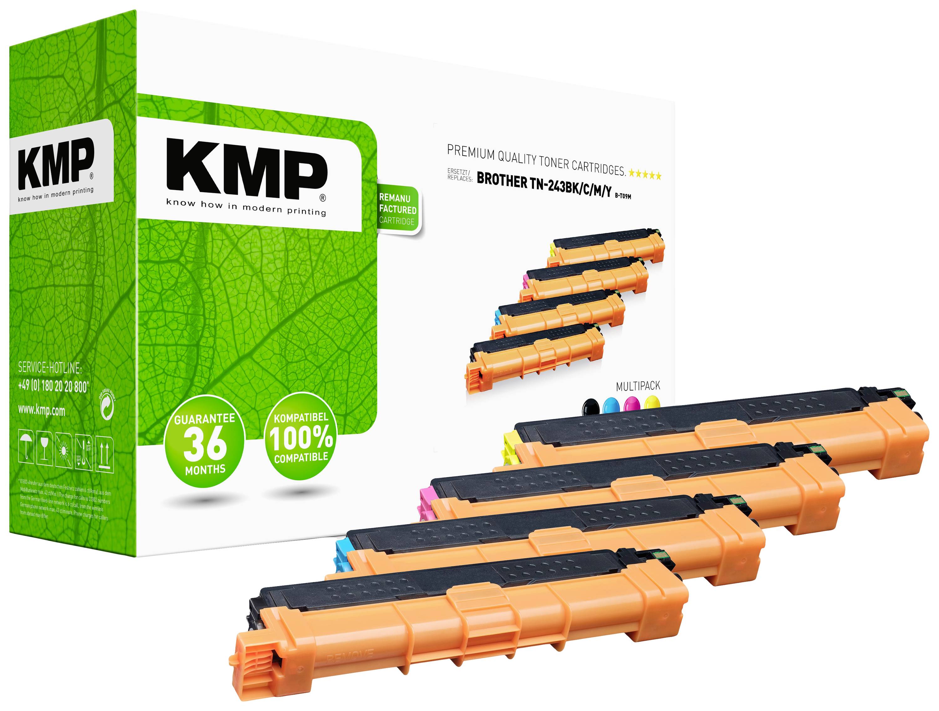 KMP Toner ersetzt Brother TN-243BK, TN-243C, TN-243M, TN-243Y, Mulitipack TN-243BKCMY Kompatibel Ko