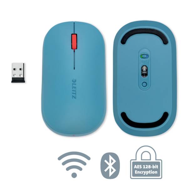 Leitz Cosy Maus Bluetooth® Optisch Blau 3 Tasten 4000 dpi Integriertes Scrollrad