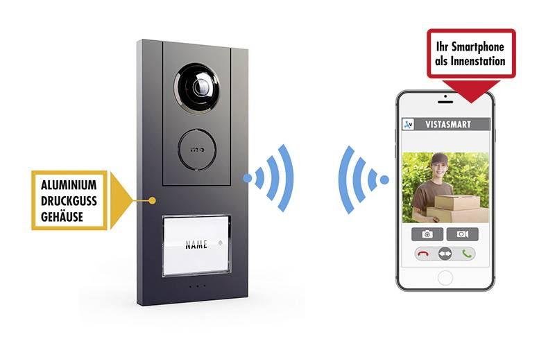 M-e modern-electronics VS-11 A Vistasmart Video-Türsprechanlage LAN, WLAN Außeneinheit Anthrazit