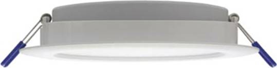 Runde, weiße LED-Deckenleuchte mit Halterungen an den Seiten, geeignet für den Einbau in Innenräumen.