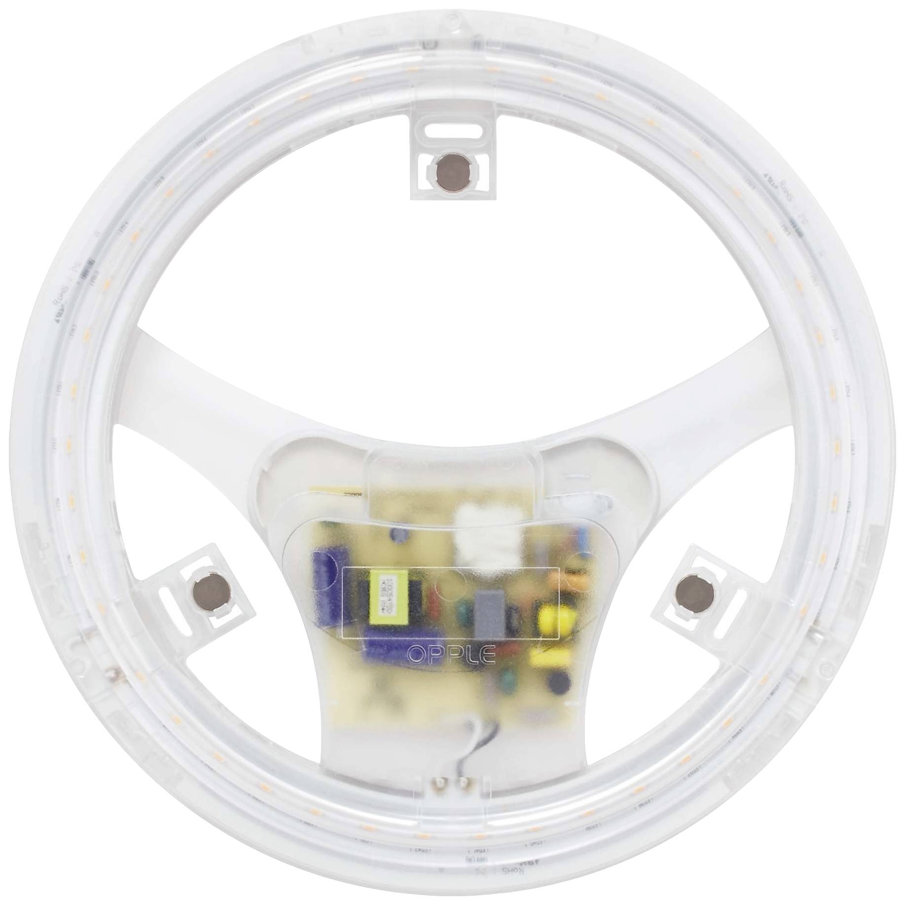 LED-Lichtmodul, rund, mit sichtbarer Elektronik und Anschlüssen, geeignet für verschiedene Beleuchtungsanwendungen.