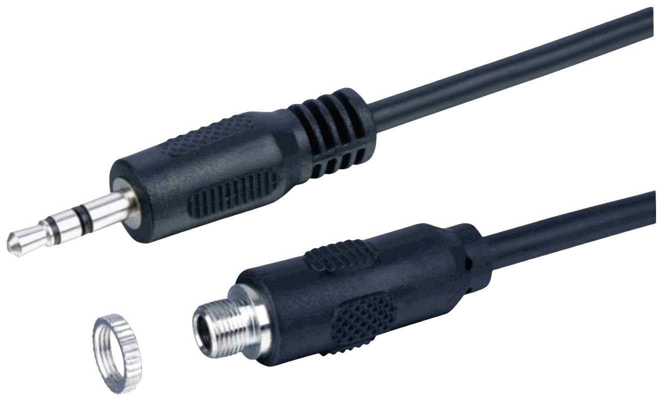 Lyndahl Klinke Audio Adapterkabel [1x Klinkenstecker 3.5mm - 1x Klinkenbuchse 3.5 mm] 1m Schwarz