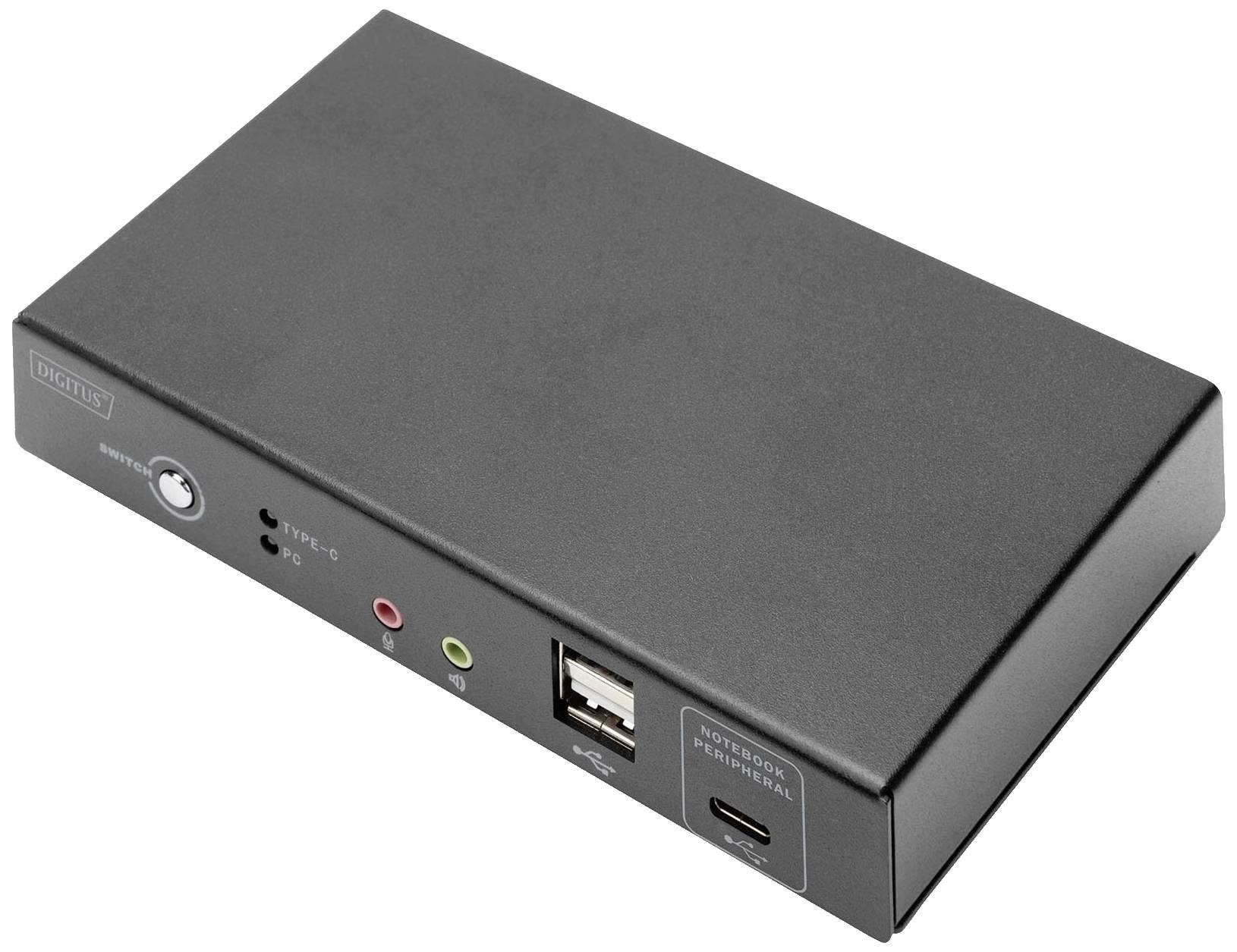 Digitus DS-12901 2 Port KVM-Umschalter HDMI Tastatur, USB 1920 x 1080 Pixel, 1920 x 1200 Pixel, 1920 x 1280 Pixel, 1920 x 1440 Pixel, 2560 x 1080