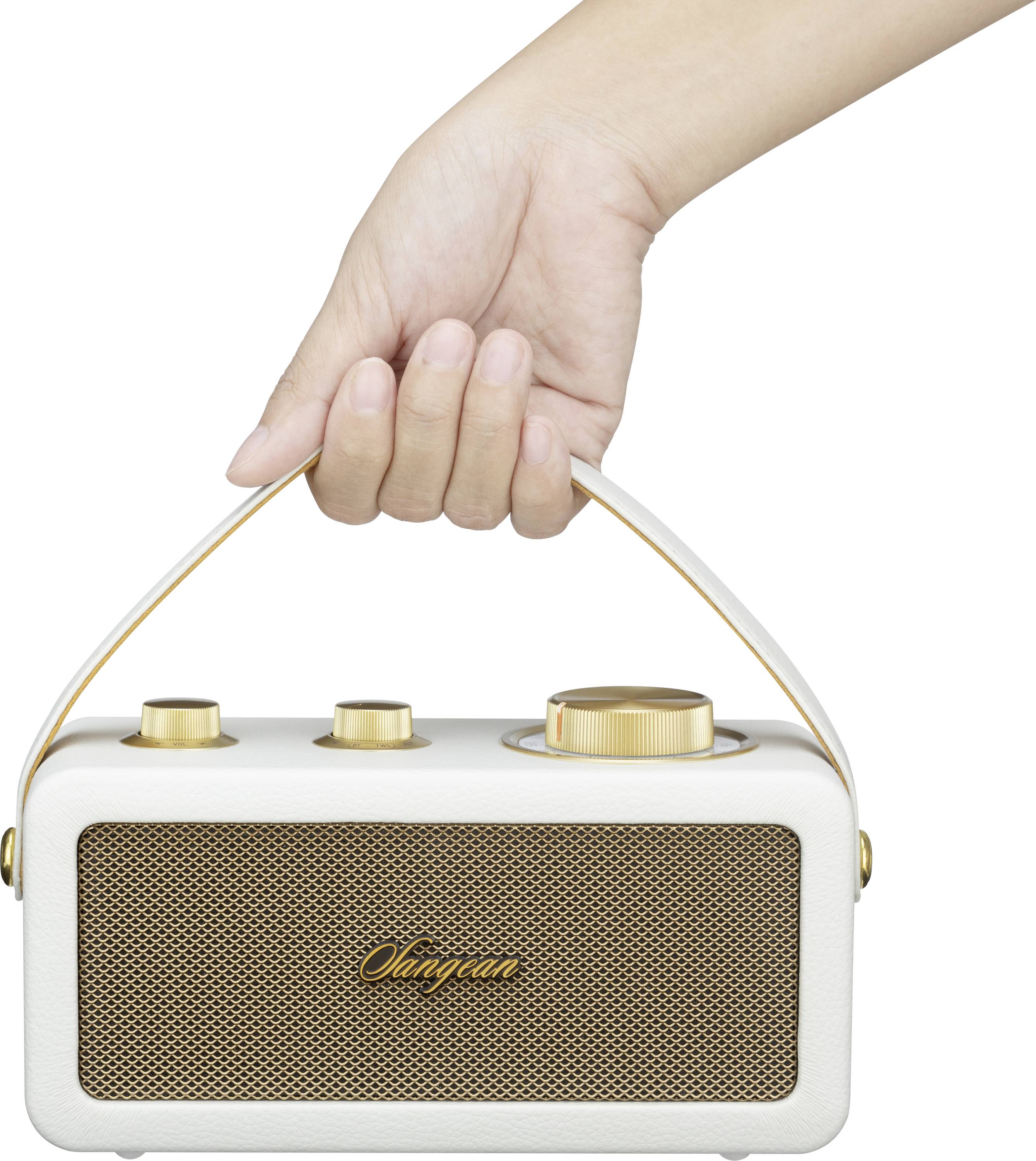 Sangean RA-101 Akku-Radio FM Bluetooth®, AUX wiederaufladbar Ivory, Gold