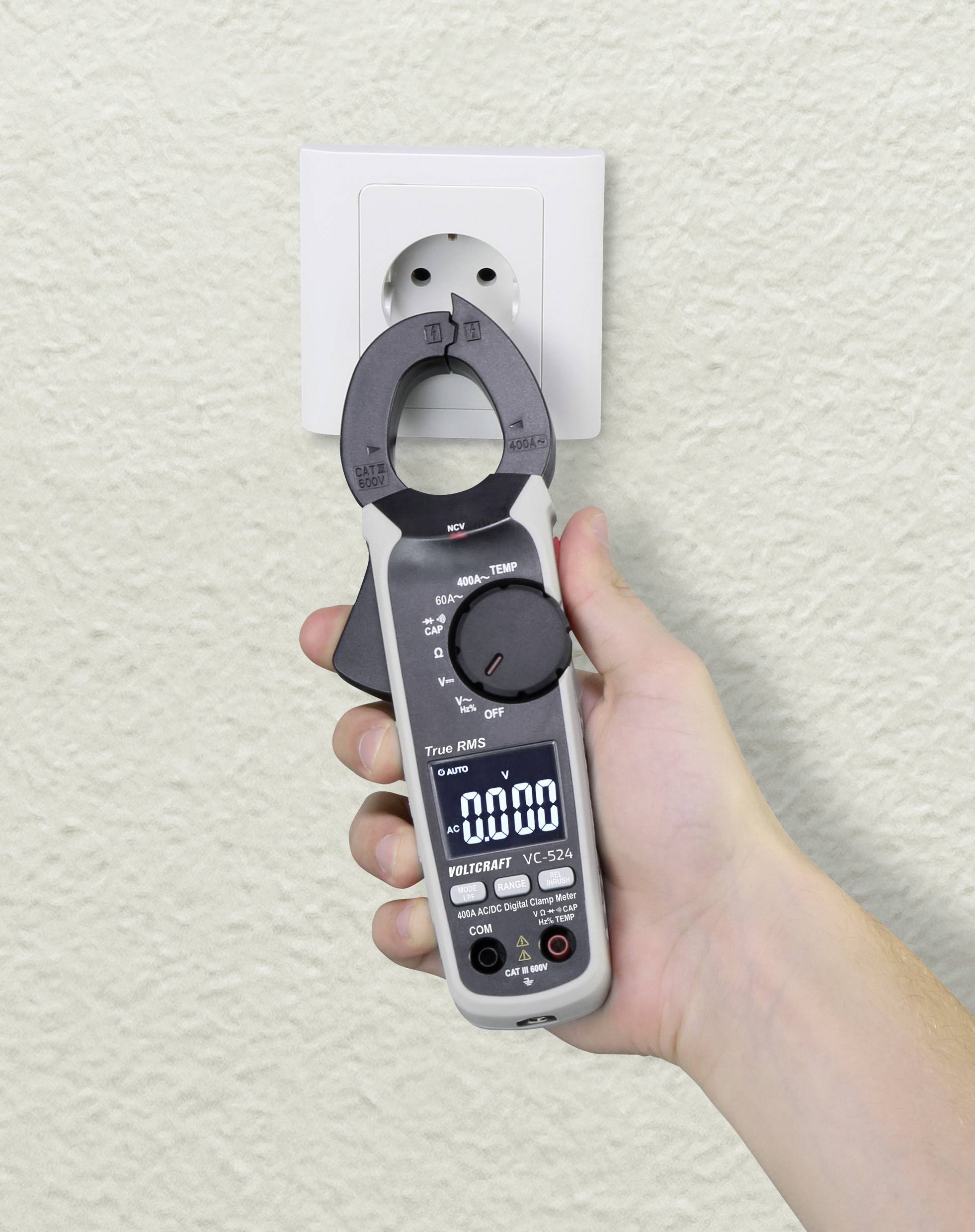 VOLTCRAFT VC-524 Stromzange digital CAT III 600V Anzeige (Counts): 6000