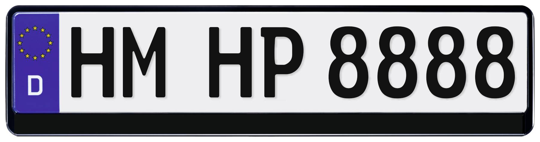 HP Autozubehör Kunststoff Kennzeichenrahmen Schwarz (B x H) 520 mm x 114 mm