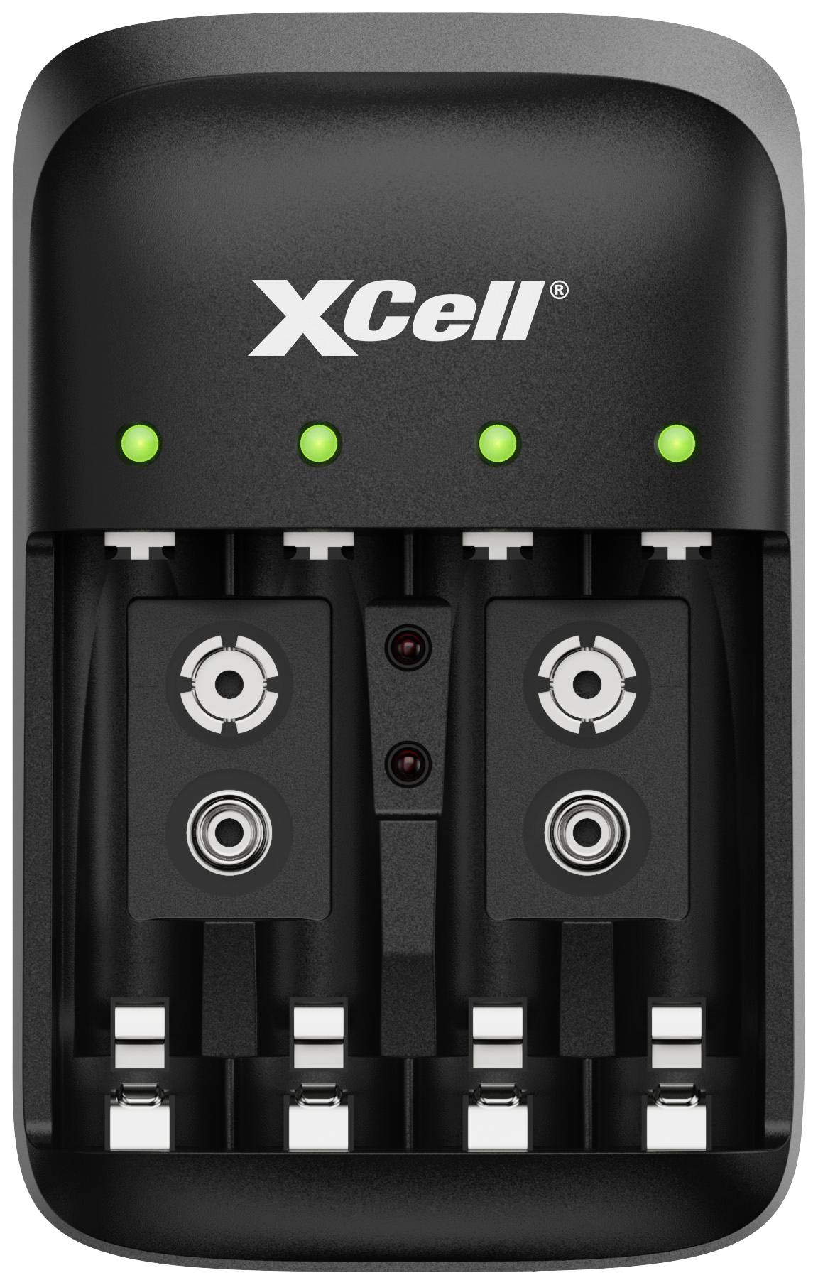 XCell BC-X500 Rundzellen-Ladegerät NiMH 9 V Block, Micro (AAA), Mignon (AA)