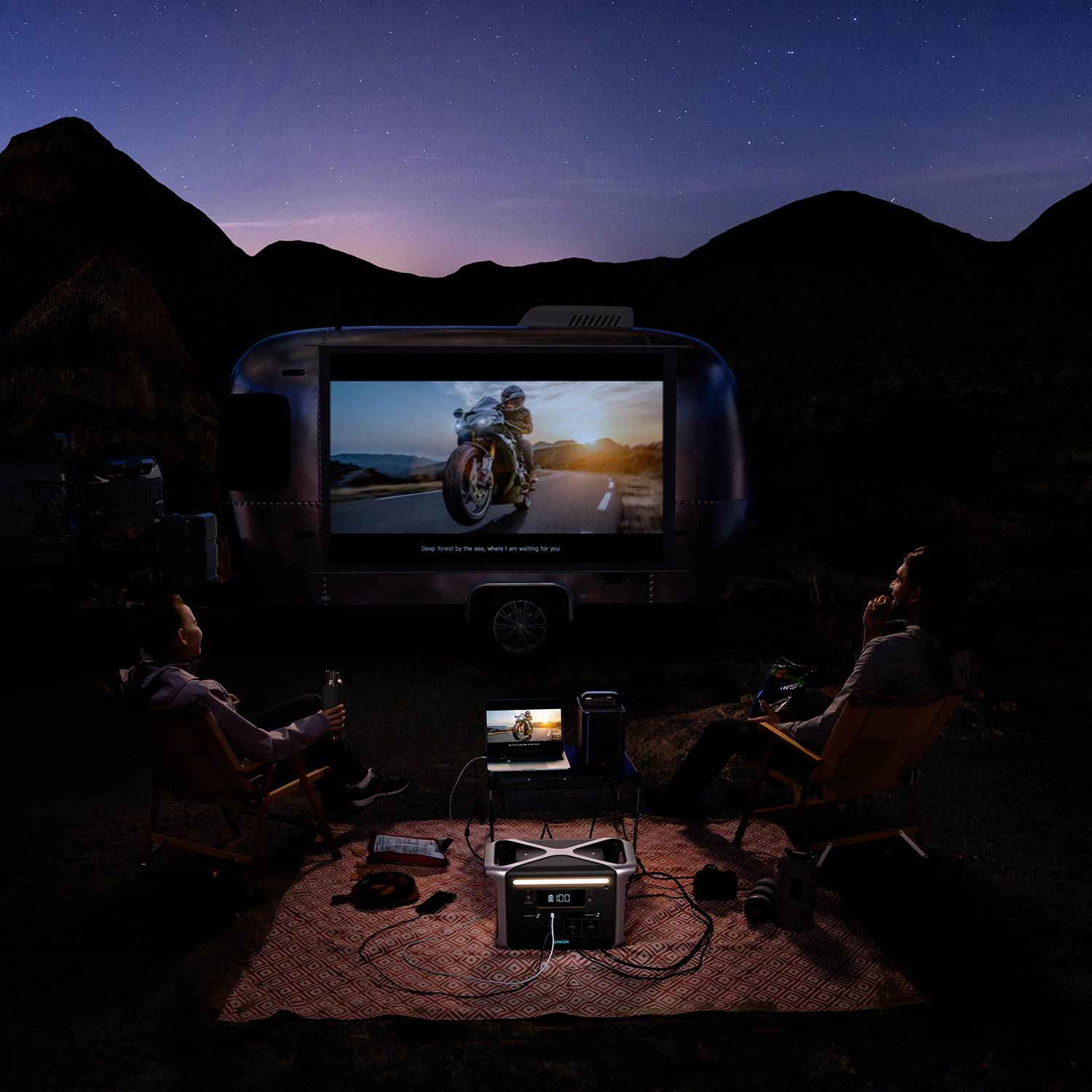 Anker 757 PowerHouse Powerstation 384Ah LiFePO 4 Schwarz LED Taschenlampe, mit Laderegler