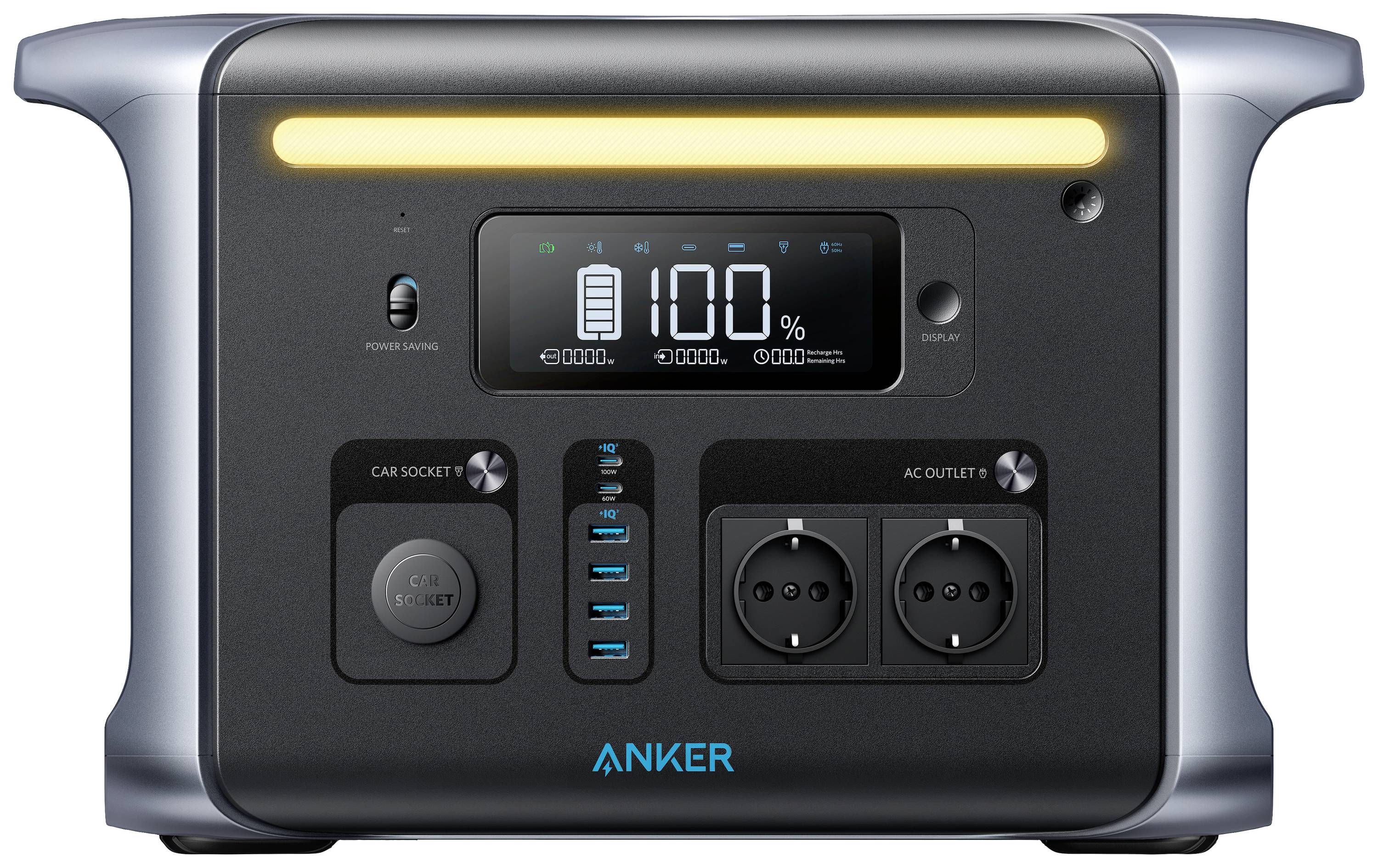 Anker 757 PowerHouse Powerstation 384Ah LiFePO 4 Schwarz LED Taschenlampe, mit Laderegler