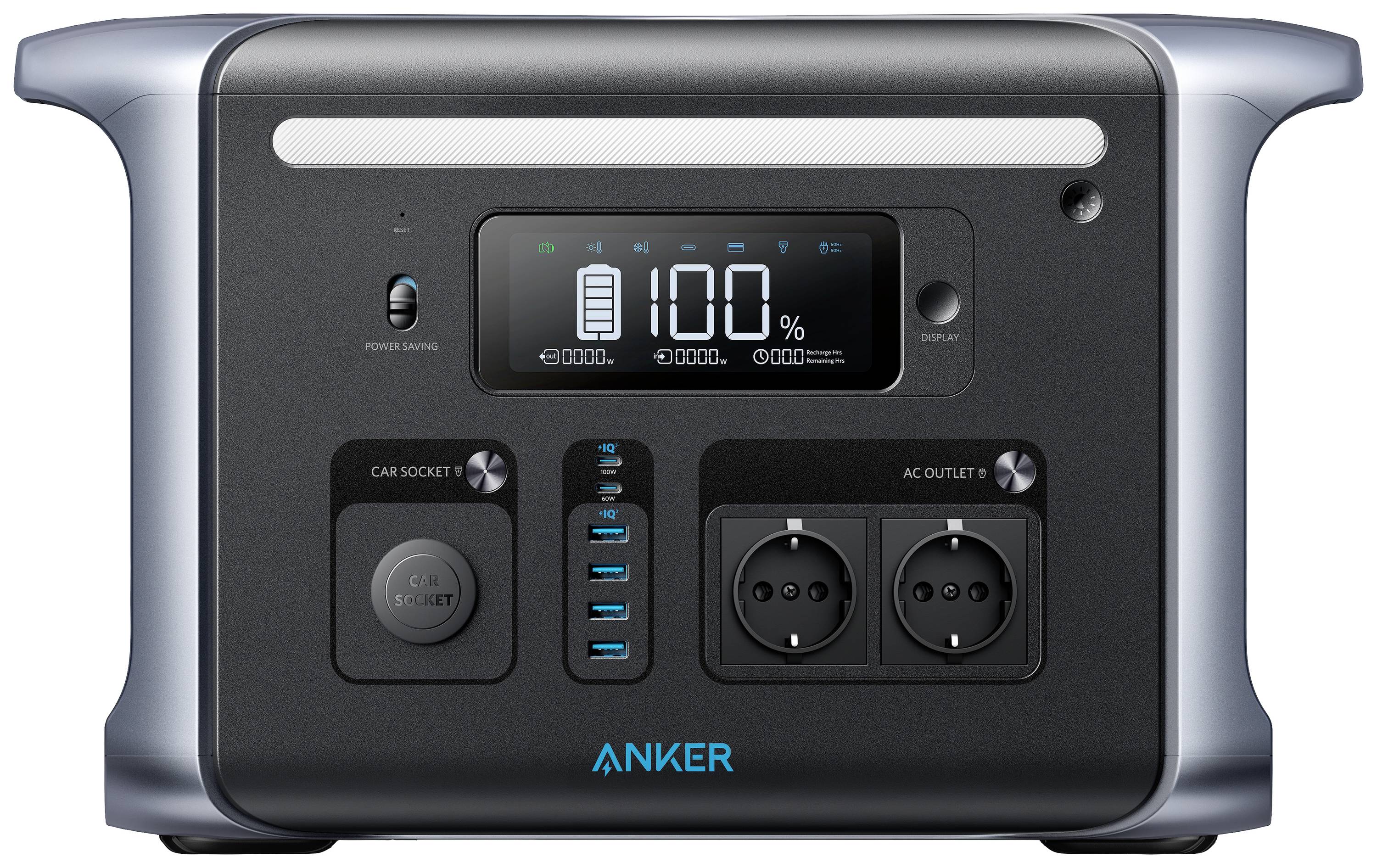 Anker 757 PowerHouse Powerstation 384Ah LiFePO 4 Schwarz LED Taschenlampe, mit Laderegler