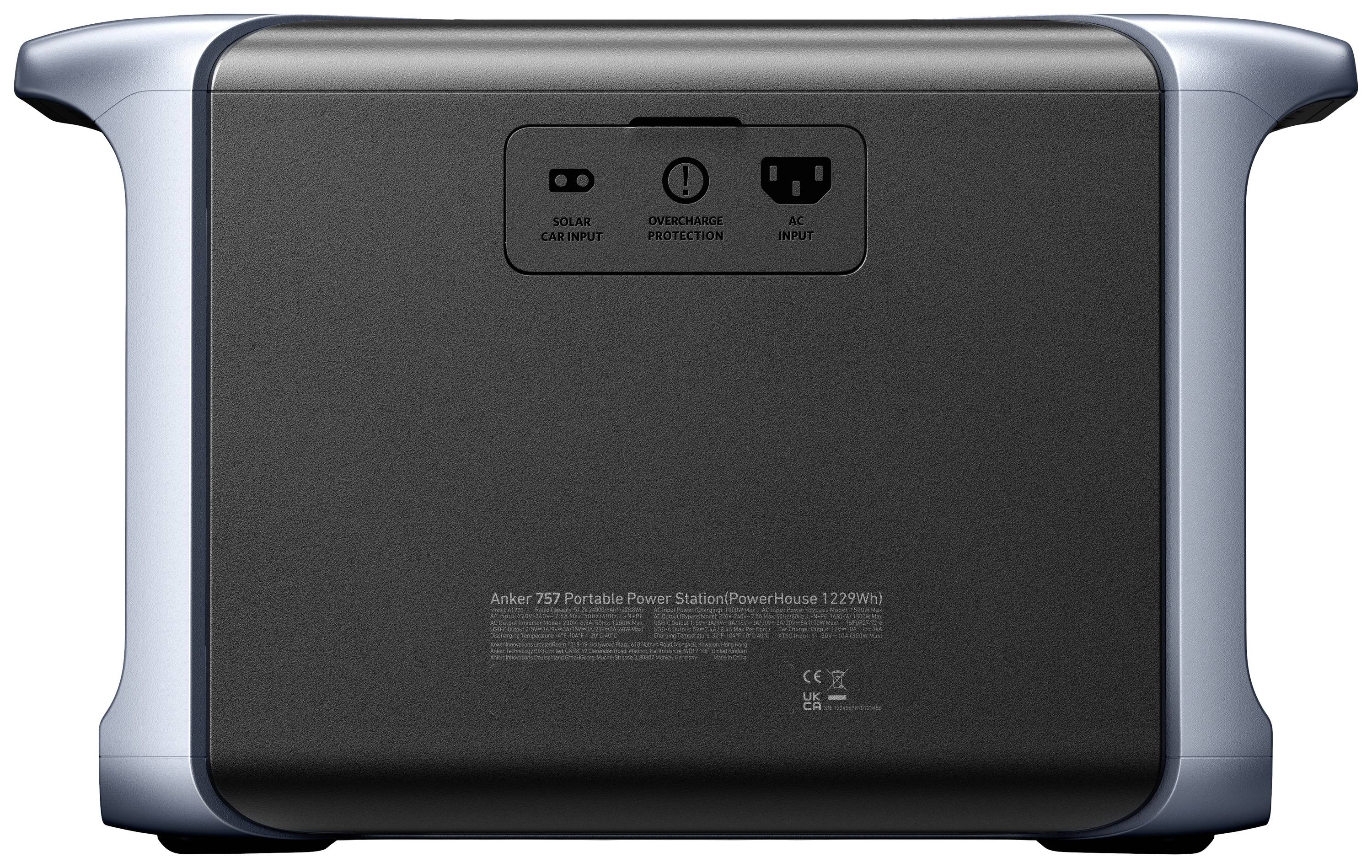 Anker 757 PowerHouse Powerstation 384Ah LiFePO 4 Schwarz LED Taschenlampe, mit Laderegler