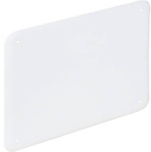 Weißes, rechteckiges Kunststoffschild.