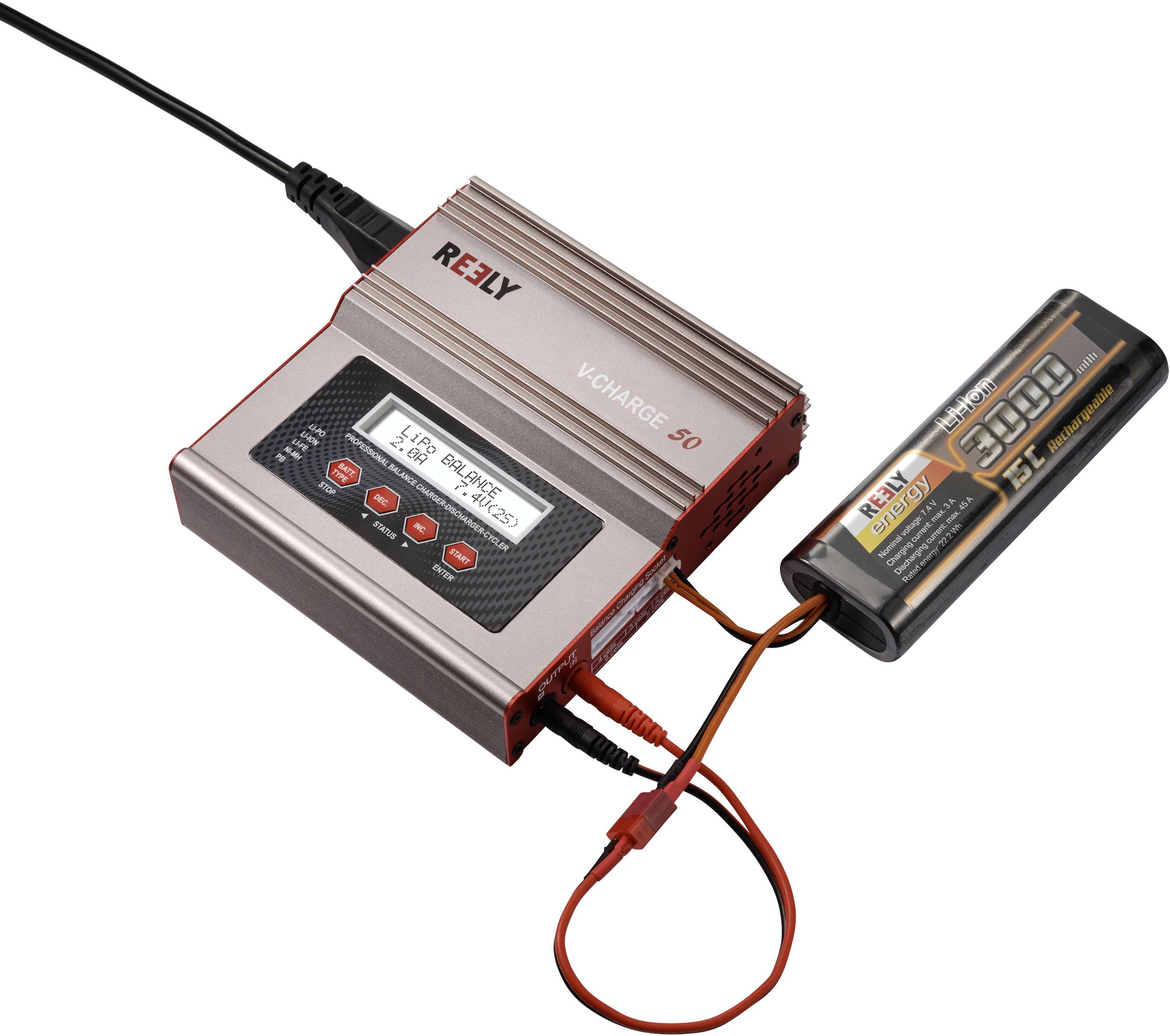 Reely V-Charge 50 Modellbau-Multifunktionsladegerät 12 V, 230V 7A LiIon, LiFePO, LiPo, NiCd, NiMH, Blei