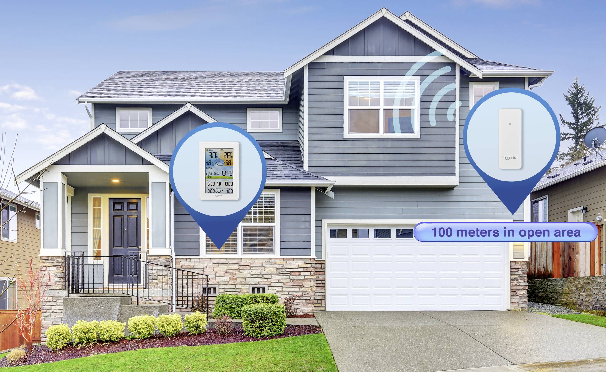 Sygonix SY-5509564 Digitale-Wetterstation Vorhersage für 12 bis 24 Stunden Anzahl Sensoren max. 3St.