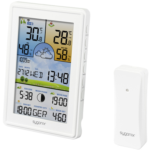 Sygonix SY-5509564 Digitale-Wetterstation Vorhersage für 12 bis 24 Stunden Anzahl Sensoren max. 3St.