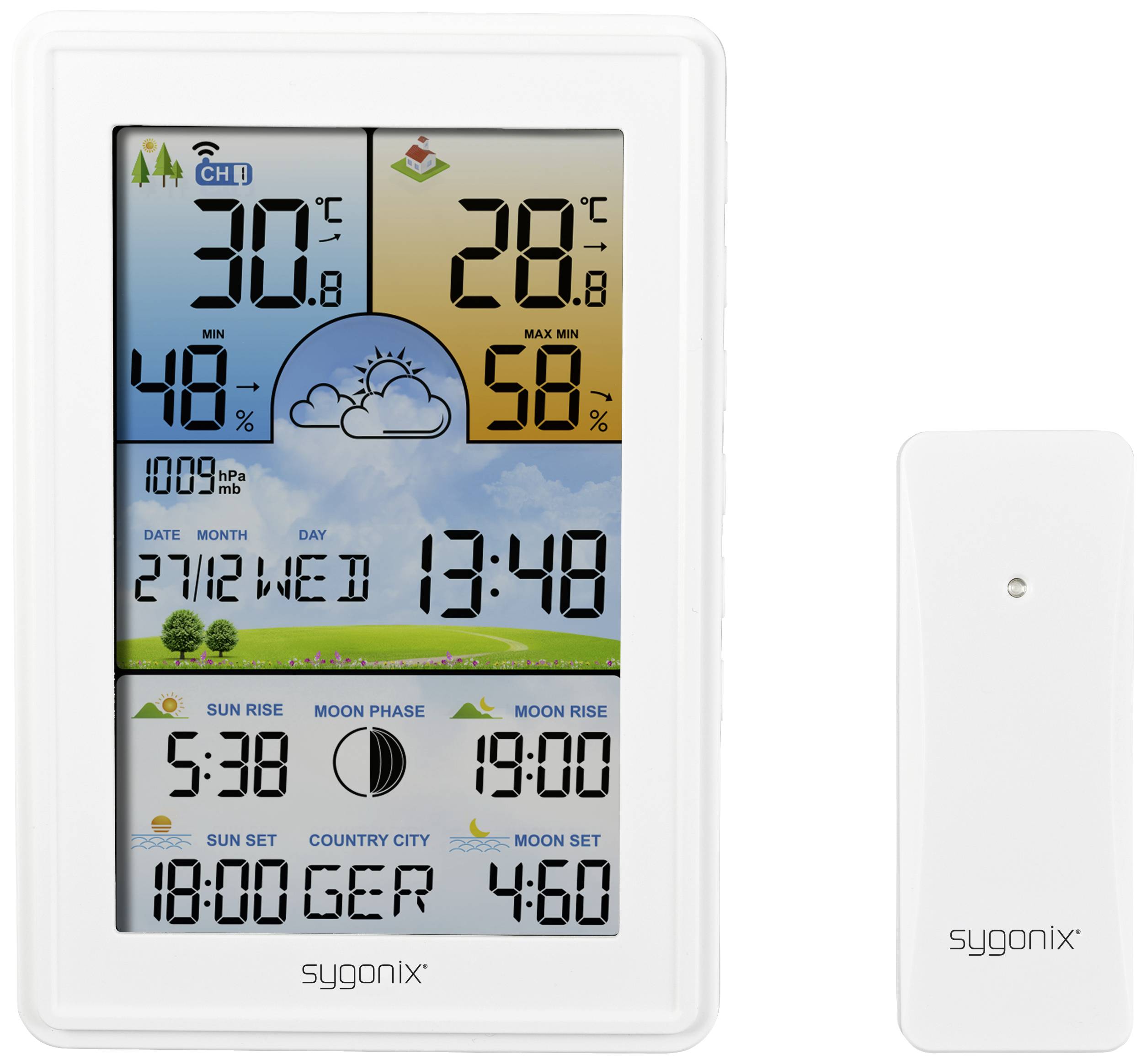 Sygonix SY-5509564 Digitale-Wetterstation Vorhersage für 12 bis 24 Stunden Anzahl Sensoren max. 3St.