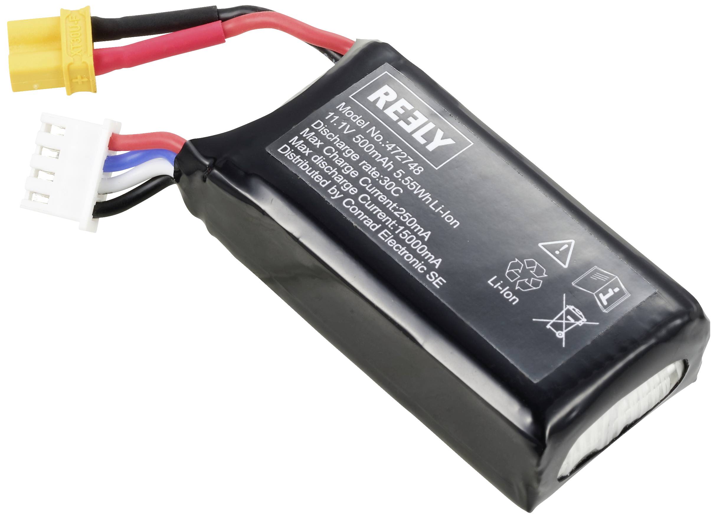 Ein rechteckiger Lithium-Ionen-Akku mit Anschlüssen und der Aufschrift 'Modell: N-P-12/450'.