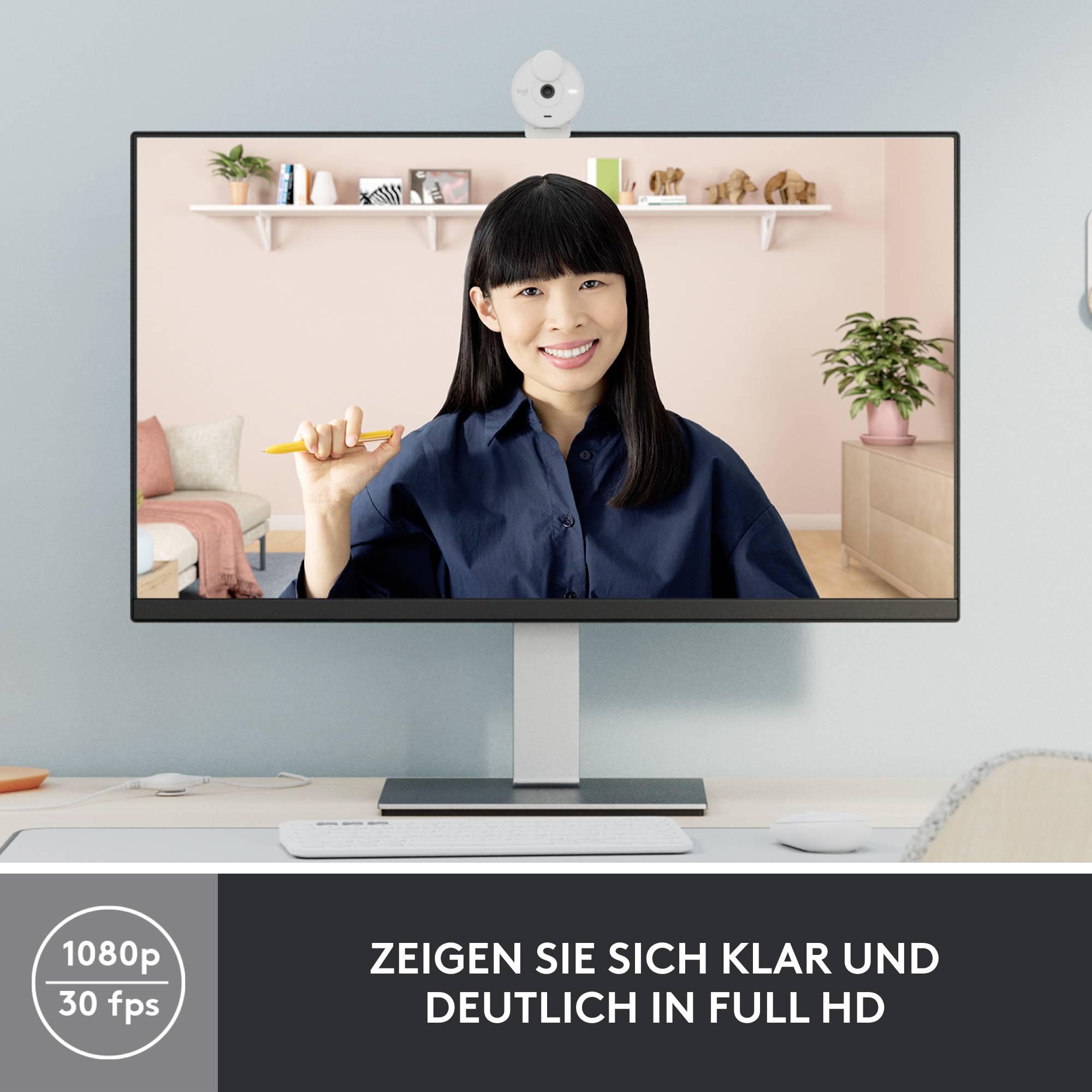 Logitech BRIO 300 Full HD-Webcam 1920 x 1080 Pixel Klemm-Halterung