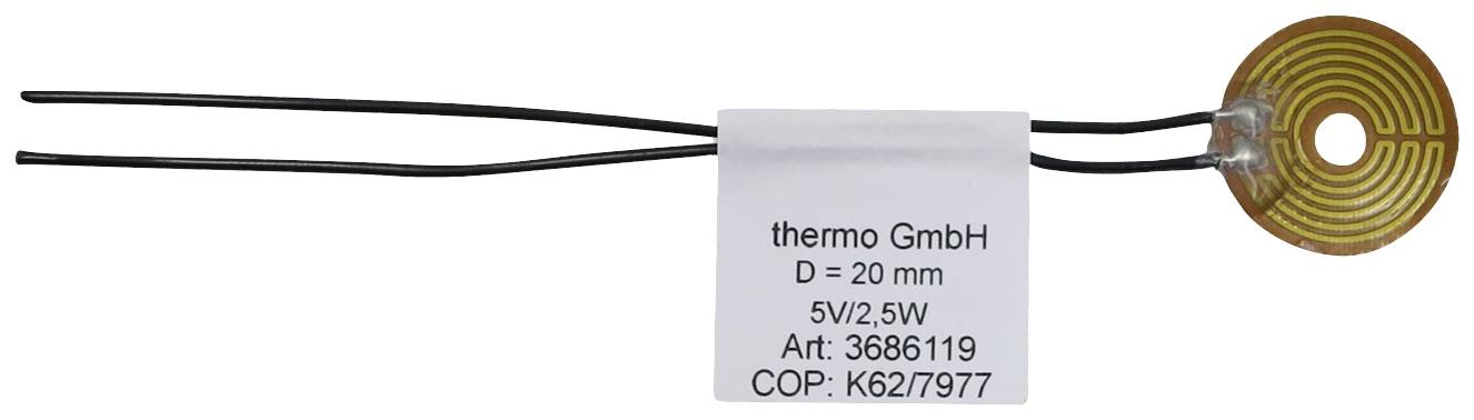 Thermo TECH Polyimid Heizfolie selbstklebend 5 V 2.5 W Schutzart IPX4 (Ø) 20 mm