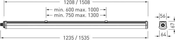 Trilux 2315 G3 #7756440 LED-Feuchtraumleuchte LED LED fest eingebaut 40 W Weiß