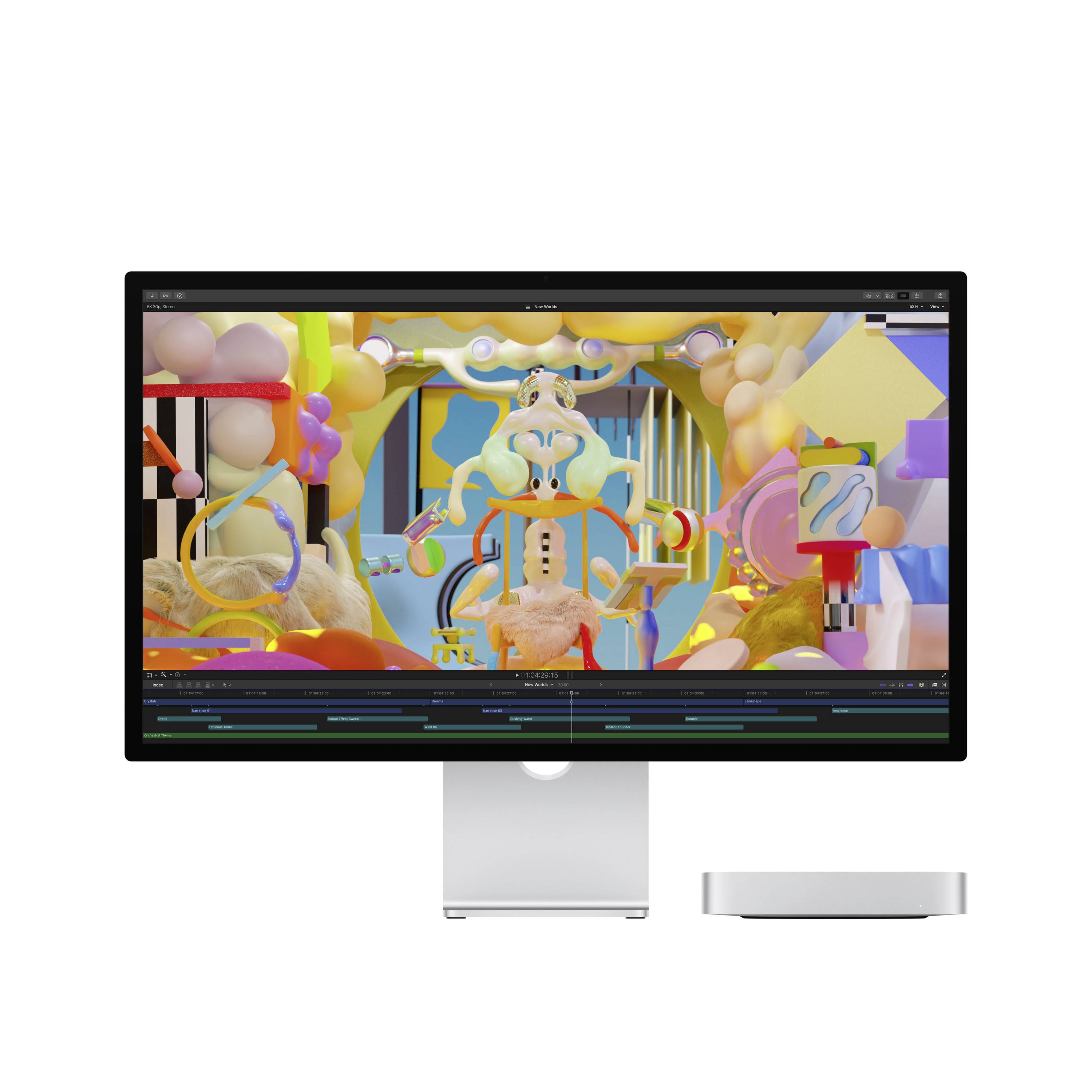 Apple Mac mini (2023) Silber 8 GB RAM 512 GB SSD 8‑Core CPU M2 (10-Core GPU) MMFK3D/A