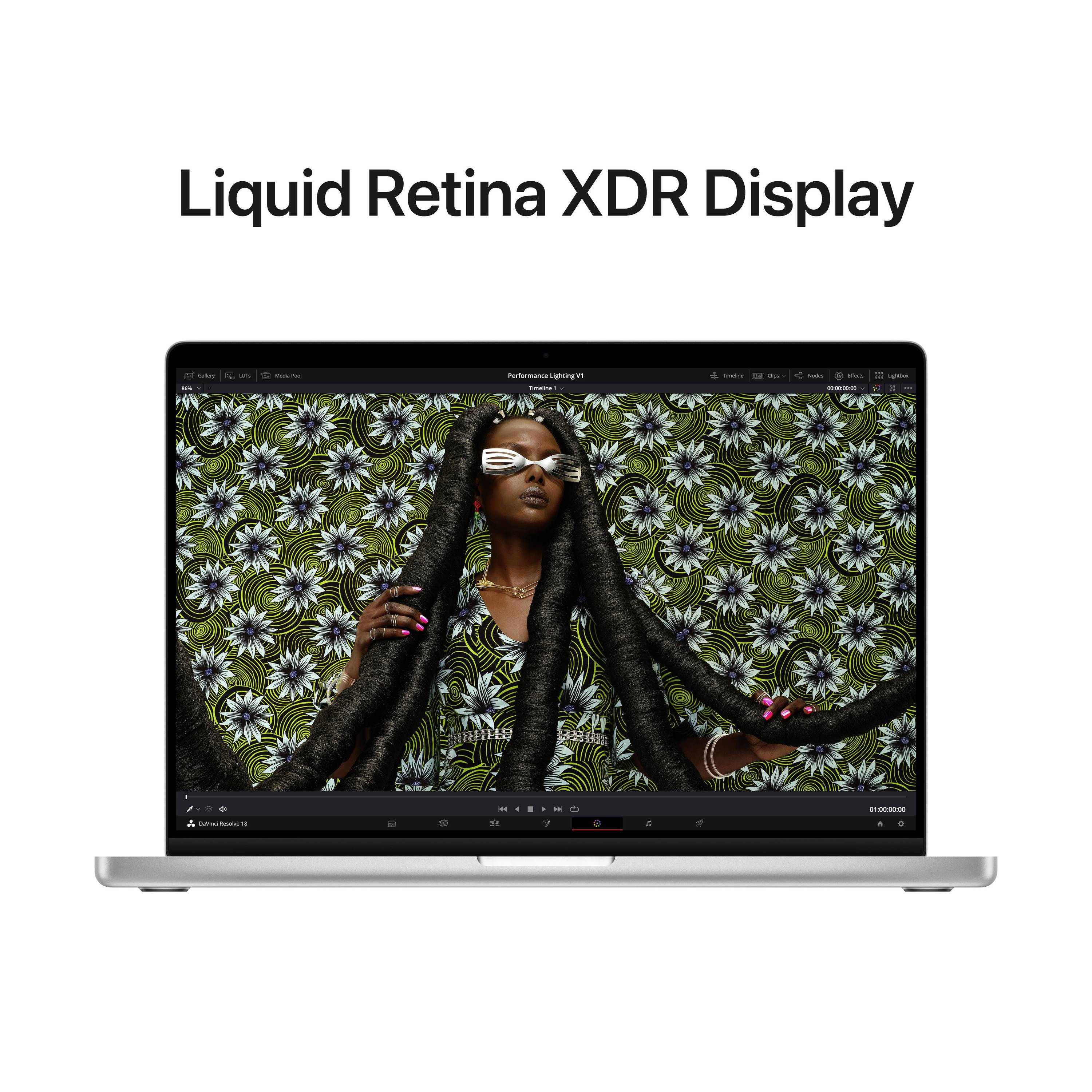 Apple MacBook Pro 14 (M2 Pro, 2023) 36.1 cm (14.2 Zoll) 16 GB RAM 512 GB SSD 10‑Core CPU 16-Core GPU Silber MPHH3D/A