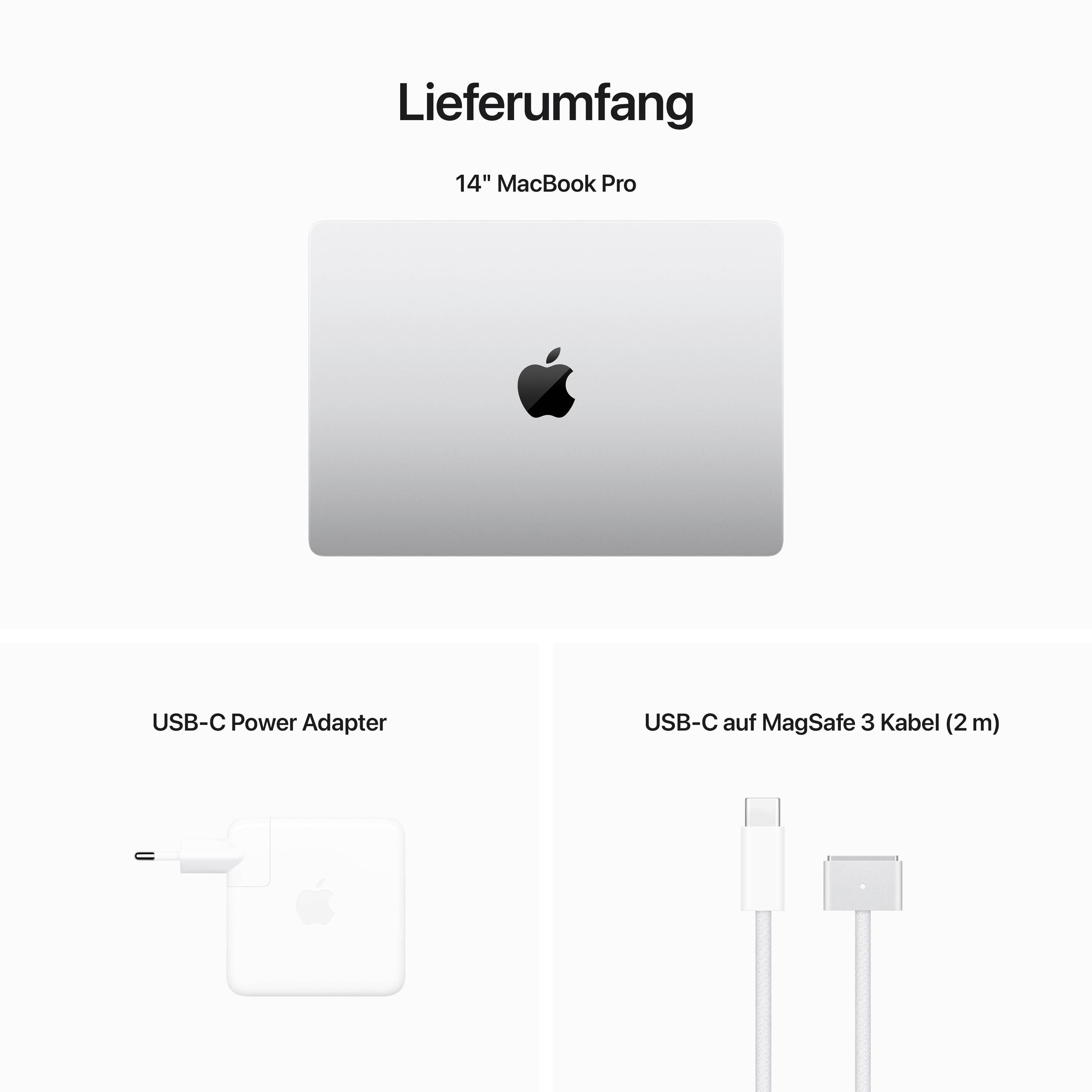 Apple MacBook Pro 14 (M2 Pro, 2023) 36.1 cm (14.2 Zoll) 16 GB RAM 512 GB SSD 10‑Core CPU 16-Core GPU Silber MPHH3D/A