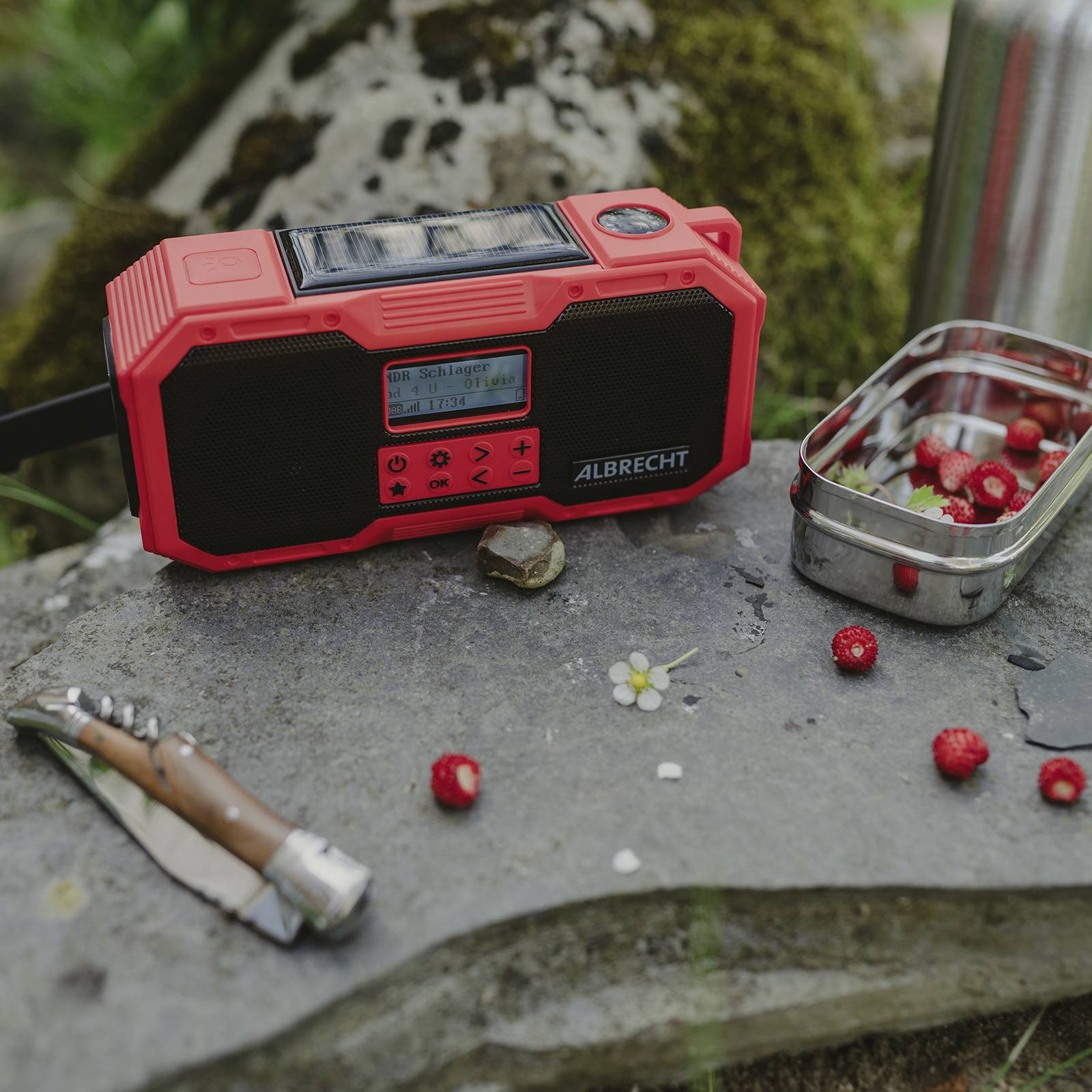 Albrecht DR 112 Outdoorradio DAB+, UKW Notfallradio, USB, Bluetooth® Akku-Ladefunktion, Handkurbel