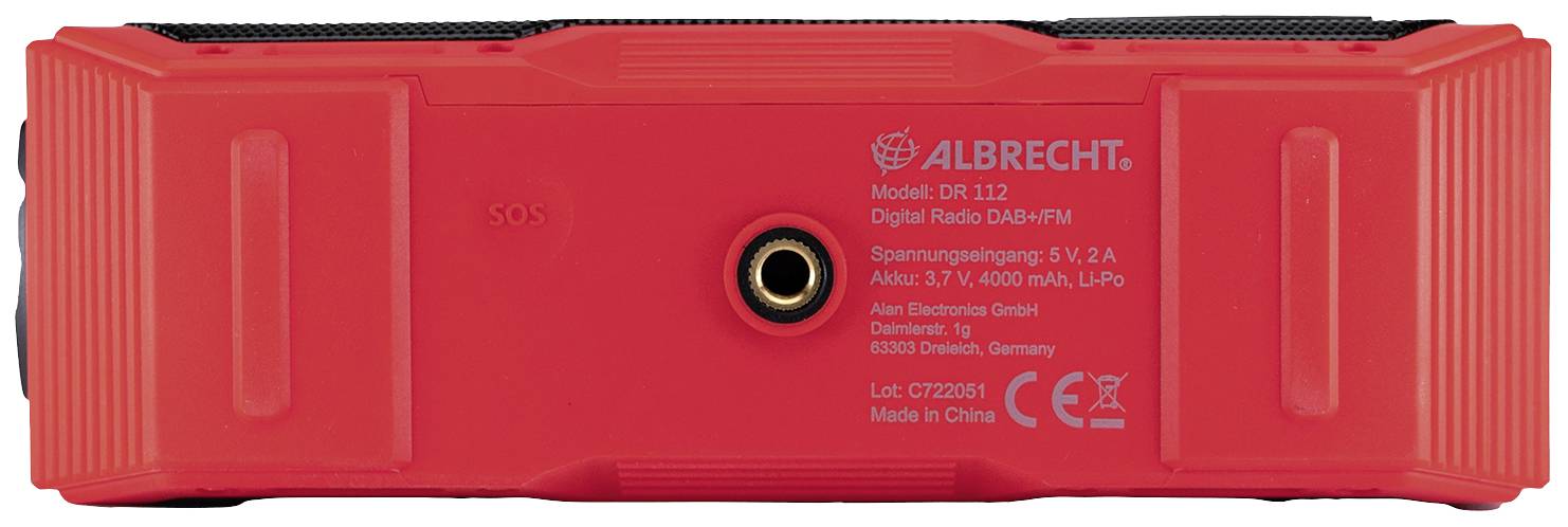 Albrecht DR 112 Outdoorradio DAB+, UKW Notfallradio, USB, Bluetooth® Akku-Ladefunktion, Handkurbel