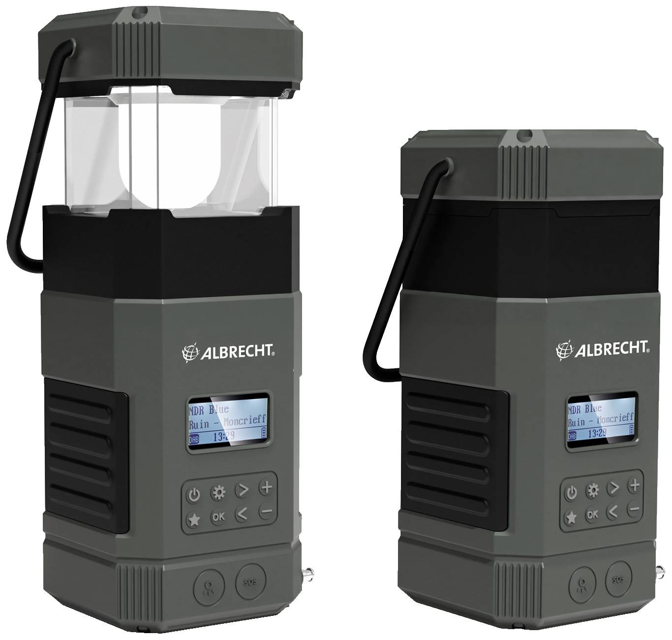 Albrecht DR114 Outdoorradio DAB+, UKW Notfallradio, USB, Bluetooth® mit Laterne, Handkurbel, Akku-L