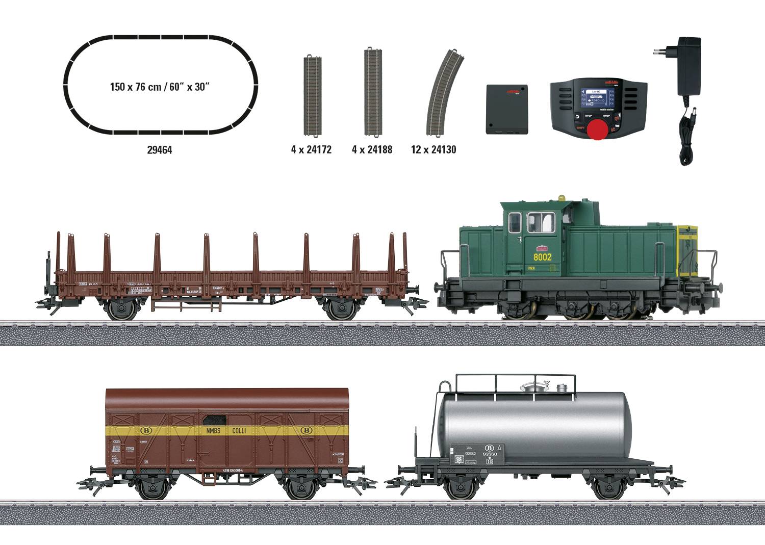 Märklin 29464 H0 Dig.-Startp. Belg.Güterzug