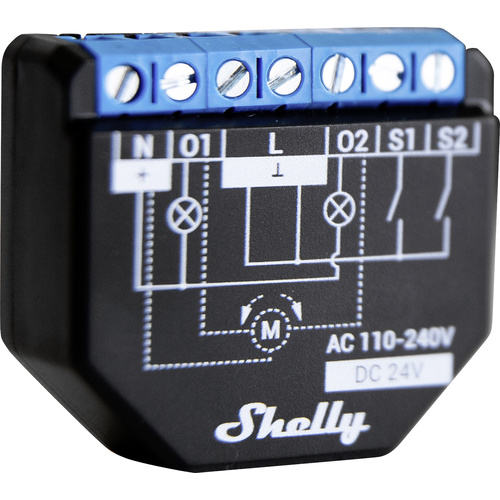 Shelly Plus 2PM Schaltaktor Wi-Fi, Bluetooth