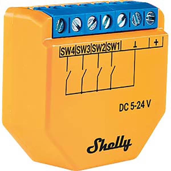 Shelly Plus I4 DC Szenarienmodul Wi-Fi, Bluetooth