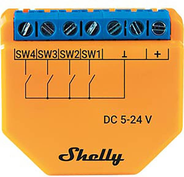 Shelly Plus I4 DC Szenarienmodul Wi-Fi, Bluetooth