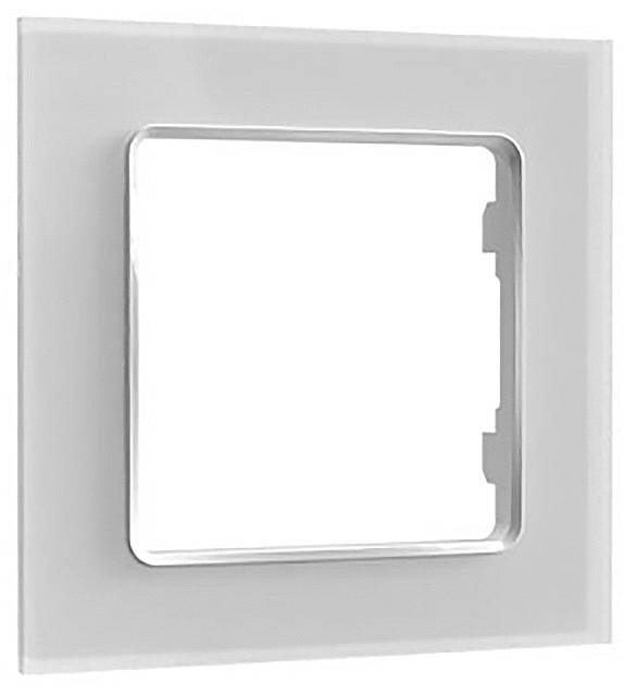 Lichtschalterrahmen aus Kunststoff, quadratisch, mit abgerundeten Ecken. Dezentes Design, geeignet für moderne Innenräume.