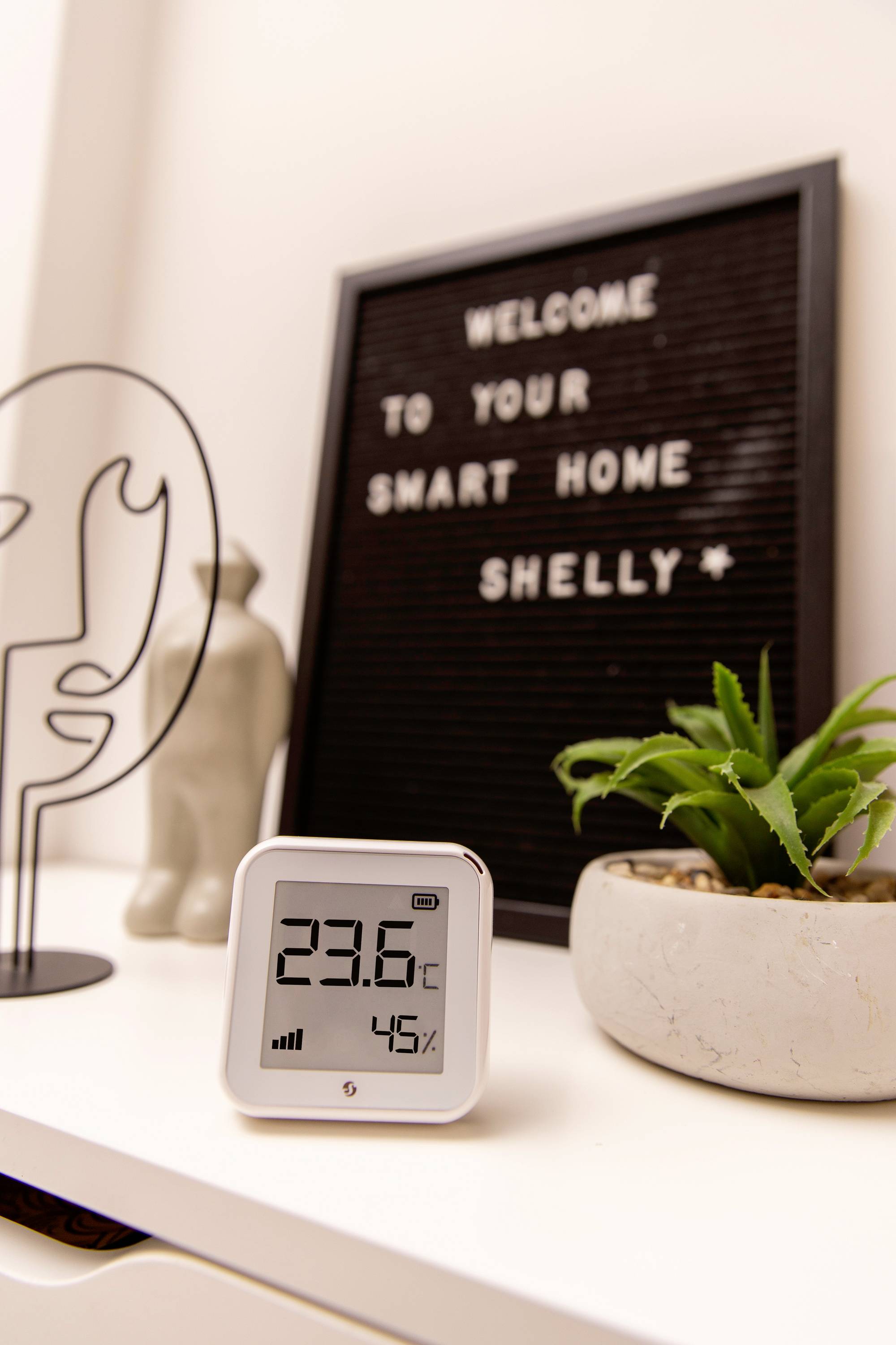 Shelly Plus H&T Temperatursensor und Luftfeuchtesensor Bluetooth Low Energy, Wi-Fi