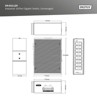 Digitus DN-651129 Industrial Ethernet Switch 16 Port 10 / 100 / 1000 MBit/s Digitus DN-651129 Industrial Ethernet Switch 16 Port 10 / 100 / 1000 MBit/s