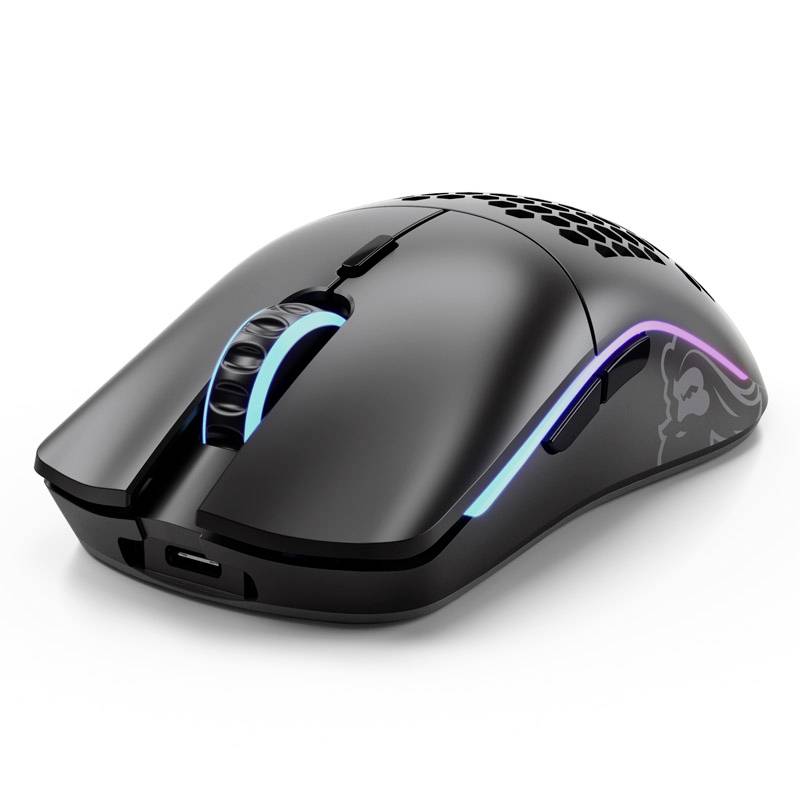 Glorious PC Gaming Race Model O- Wireless Gaming-Maus Kabellos, Kabelgebunden Optisch Schwarz 6 Tasten 19000 dpi Beleuchtet, Abnehmbares Kabel