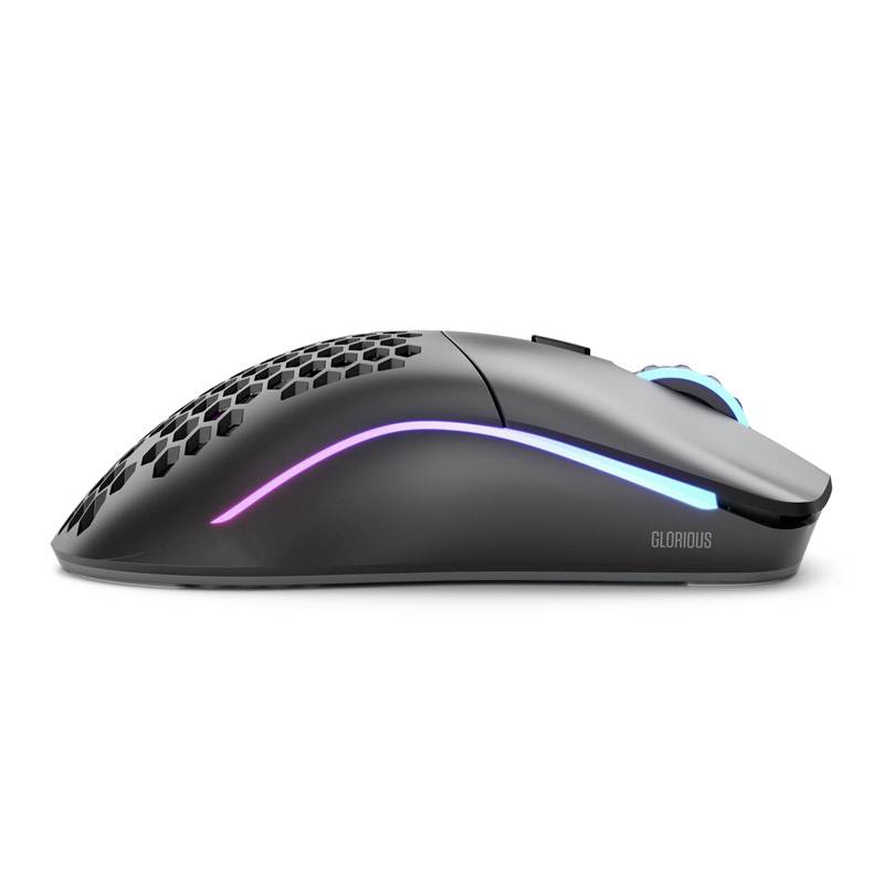 Glorious PC Gaming Race Model O- Wireless Gaming-Maus Kabellos, Kabelgebunden Optisch Schwarz 6 Tasten 19000 dpi Beleuchtet, Abnehmbares Kabel