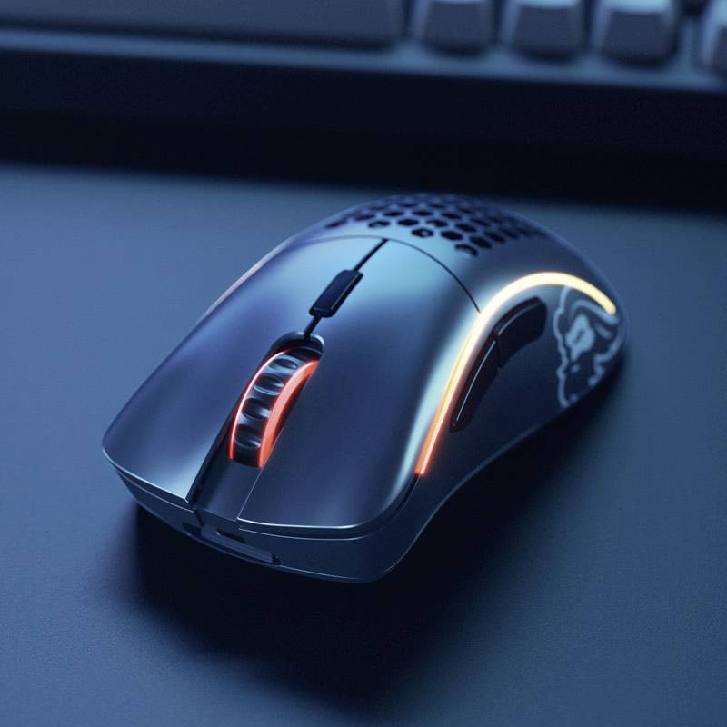 Glorious PC Gaming Race Model D- Wireless Gaming-Maus Kabellos, Kabelgebunden Optisch Schwarz 6 Tasten 19000 dpi Beleuchtet, Abnehmbares Kabel