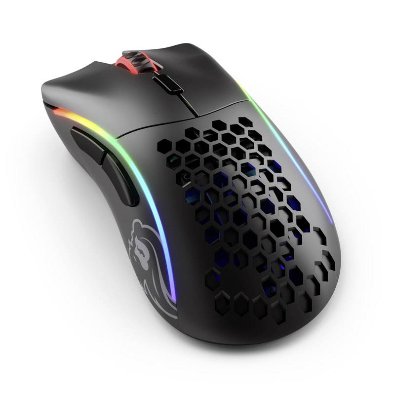 Glorious PC Gaming Race Model D- Wireless Gaming-Maus Kabellos, Kabelgebunden Optisch Schwarz 6 Tasten 19000 dpi Beleuchtet, Abnehmbares Kabel