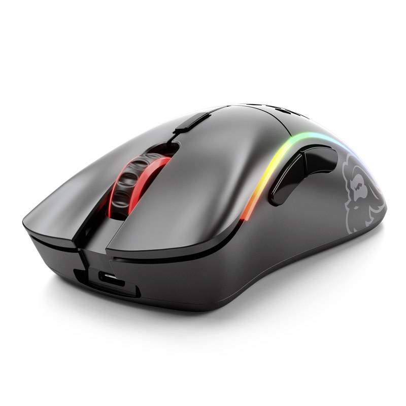 Glorious PC Gaming Race Model D- Wireless Gaming-Maus Kabellos, Kabelgebunden Optisch Schwarz 6 Tasten 19000 dpi Beleuchtet, Abnehmbares Kabel